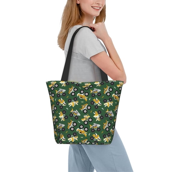 Kdxio Cartoon Car Women Reusable Grocery Bags Foldable Ripstop,Reusable Shopping Bags for Shopping,Gym,Gift