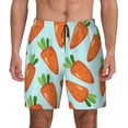 thumbnail image 1 of Kdxio Cartoon Carrot Print Men'S Swim Trunks With Compression Liner 7 Inch Inseam Quick Dry Swim Shorts, 1 of 7