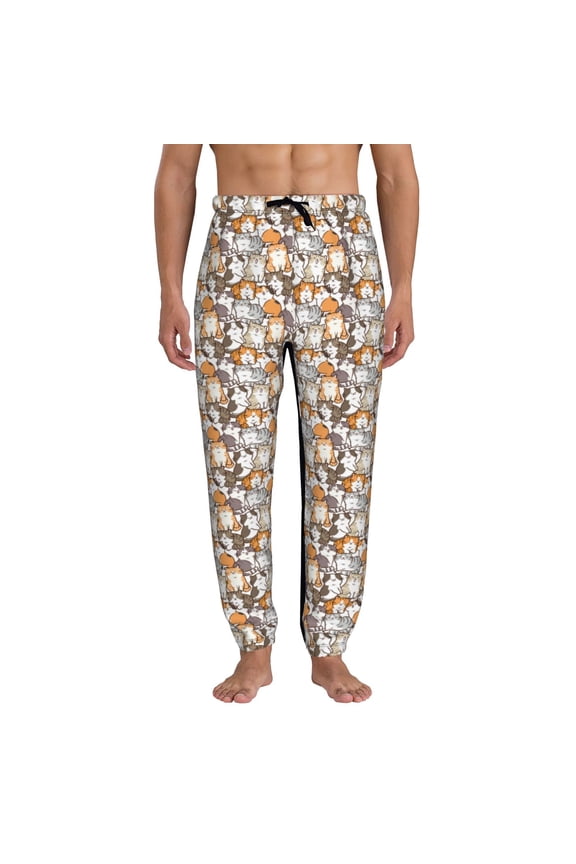 Cartoon Cat 1 Pattern Joggers,Sweatpants for Men with Pockets-Medium