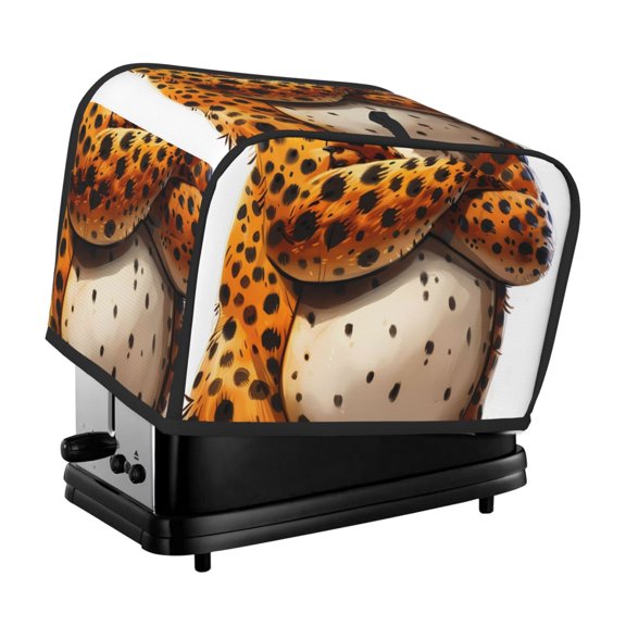 Kdxio Cartoon Cheetah With Attitude Print Toaster Cover Bread Machine Cover Fits for Most Standard 2 Slice Toasters,Keep Toaster Free From Dust And Fingerprint Oven Dustproof Cover