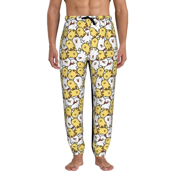 Kdxio Cartoon Chicken Pattern Joggers,Sweatpants for Men with Pockets-Large