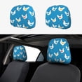 thumbnail image 1 of Kdxio Cartoon Chicken Pattern Print 2 Piece Car Head Rest Covers Set Auto Front/Rear Seats Headrest Cover Universal Fit Most Cars,Sedan, SUV, 1 of 9