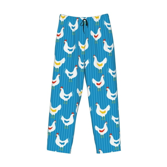 Kdxio Cartoon Chicken Print Men's Sleep Pajama Pant Lounge Pants with Pockets