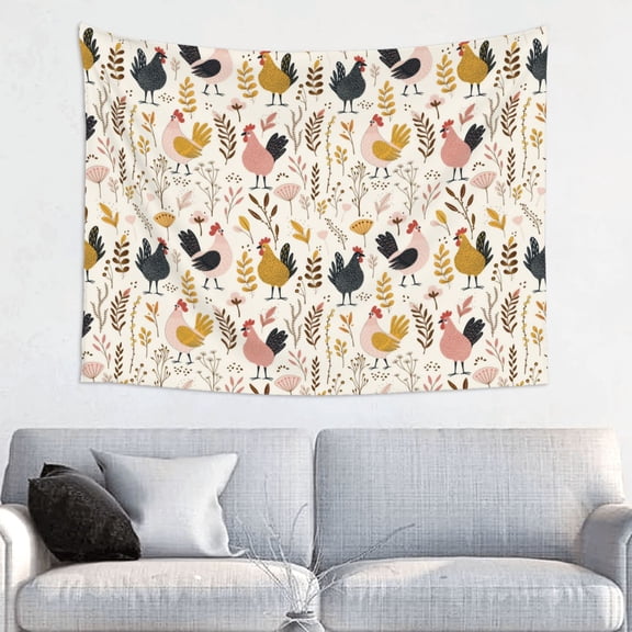 Kdxio Cartoon Chickens Wall Hanging Tapestries Banner For Bedroom College Dorm Home Living Room Party Decor 29X37 In