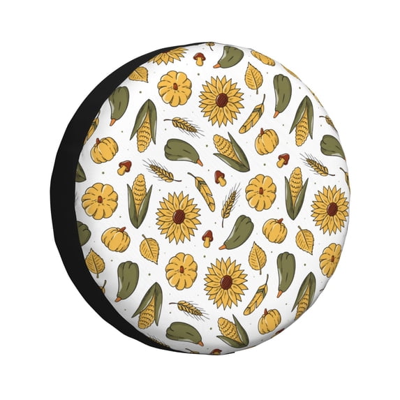 Kdxio Cartoon Corn Pumpkin Sunflower for Tire Cover Wheel Protectors Tyre Covers Weatherproof Wheel Covers Universal Fit for Trailer Rv SUV Truck Camper Travel Trailers 16 inch