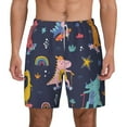 thumbnail image 1 of Kdxio Cartoon Dinosaur Print Men'S Swim Trunks With Compression Liner 7 Inch Inseam Quick Dry Swim Shorts, 1 of 7