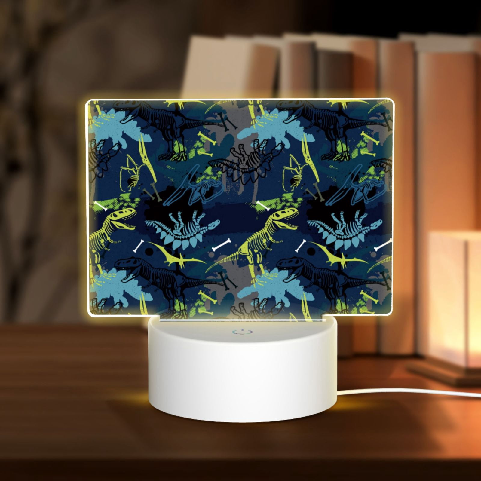 Kdxio Cartoon Dinosaur Rectangular Acrylic Night Light Acrylic Sleep Night Light Friend Gifts for Birthday Gifts for Women Teens Boys Girls