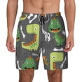 thumbnail image 1 of Kdxio Cartoon Dinosaurs Print Men'S Swim Trunks With Compression Liner 7 Inch Inseam Quick Dry Swim Shorts, 1 of 7