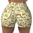 thumbnail image 1 of Kdxio Cartoon Dinosaurs Print Workout Shorts for Women Seamless Soft Smooth Gym Yoga Scrunch Active Shorts, 1 of 9
