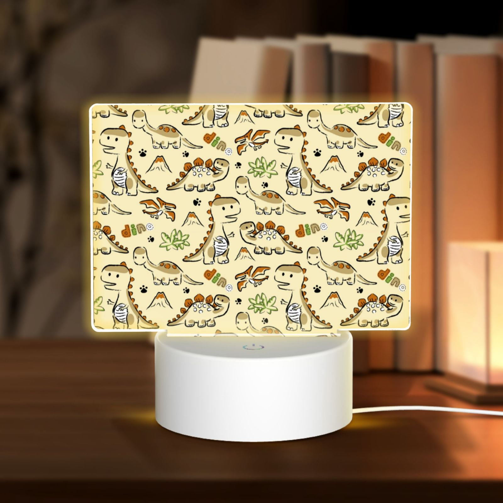Kdxio Cartoon Dinosaurs Rectangular Acrylic Night Light Acrylic Sleep Night Light Friend Gifts for Birthday Gifts for Women Teens Boys Girls