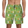 thumbnail image 1 of Kdxio Cartoon Duck Print Men's Swim Trunks with Compression Liner 7 Inch Inseam Quick Dry Swim Shorts, 1 of 5