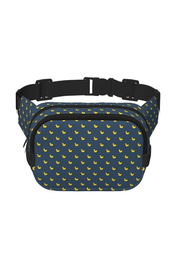 Cartoon Ducks Crossbody Double Layer Waist Bag Belt Bag for Unisex Fanny Pack Fashion Waist Packs for Hiking Running Shopping Traveling