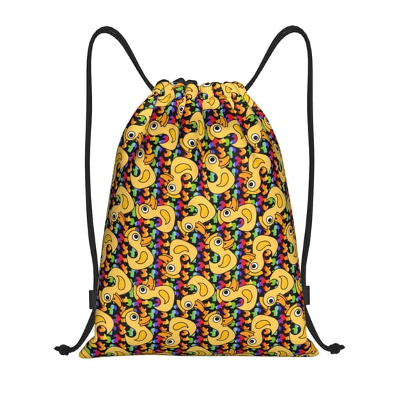 Kdxio Cartoon Ducks Print Drawstring Backpack Bag,Waterproof Draw String Back Sack, Gym Drawstring Bags Swim Bag For Unisex