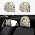 thumbnail image 1 of Kdxio Cartoon Flowers Pattern Print 2 Piece Car Head Rest Covers Set Auto Front/Rear Seats Headrest Cover Universal Fit Most Cars,Sedan, SUV, 1 of 9