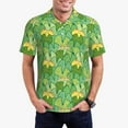thumbnail image 1 of Kdxio Cartoon Frog And Lotus Leaf Print Men's Short Sleeve Polo Shirt,Midweight Men's Shirt, 1 of 5