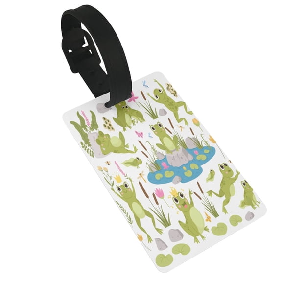 Kdxio Cartoon Frogs Luggage Tags Privacy Cover ID Label Suitcase Tags Identifiers For School Bags,Suitcases
