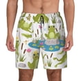 thumbnail image 1 of Kdxio Cartoon Frogs Print Men's Swim Trunks with Compression Liner 7 Inch Inseam Quick Dry Swim Shorts, 1 of 5