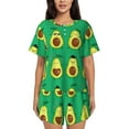 thumbnail image 1 of Kdxio Cartoon Fruit Print Pajamas Sets for Women Short-Sleeved Pjs with Lounge Shorts Two Piece Sleepwear S-4XL, 1 of 8