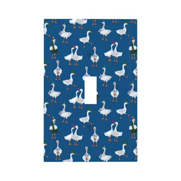 Kdxio Cartoon Geese With Xmas Decorator Light Switch or Receptacle Outlet Wall Plate Decorator Wall Plate Child Safe Outlet Cover-Style T