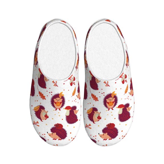 Kdxio Cartoon Hedgehogs Women's Men's Slippers Plush Slip-On House Slipper for Winter Indoor Soft Cushion Non-slip Fluffy Slides Slippers-8