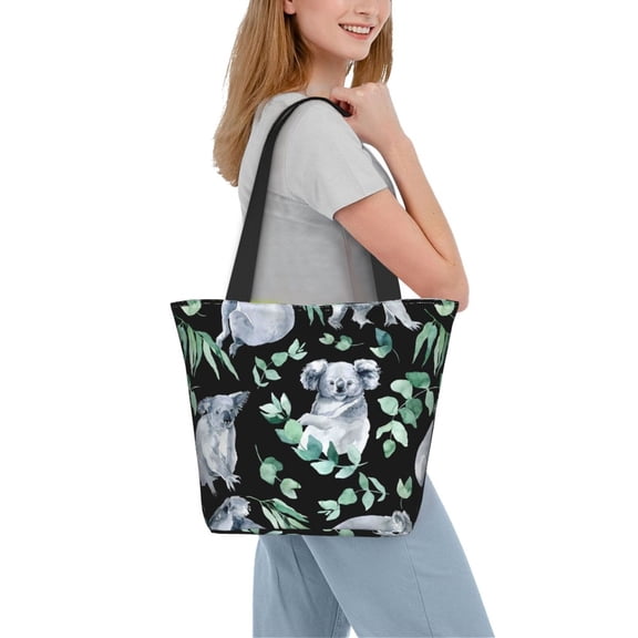 Kdxio Cartoon Koala Bear Women Reusable Grocery Bags Foldable Ripstop,Reusable Shopping Bags for Shopping,Gym,Gift
