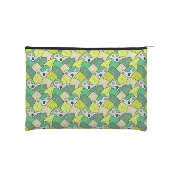 Kdxio Cartoon Koala Bear and Leaf Makeup Bag Toiletry Bag Canvas Makeup Bags Zipper Cosmetic Pouch Travel Cosmetic Pouch for Women Gifts