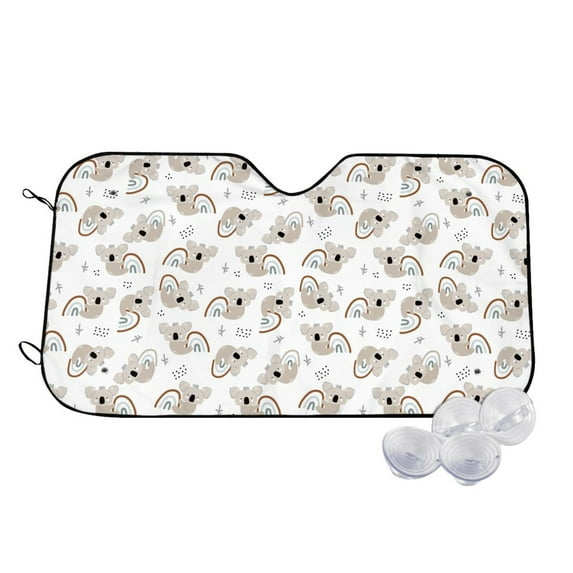 Kdxio Cartoon Koala Print Windshield Sun Shade,UV Rays and Sun Heat Protection,Sunshade for Car Windshield,Car Shade Front Windshield - Small