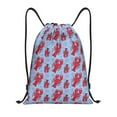 thumbnail image 1 of Kdxio Cartoon Lobsters 2 Print Drawstring Backpack Bag,Waterproof Draw String Back Sack, Gym Drawstring Bags Swim Bag For Unisex, 1 of 5