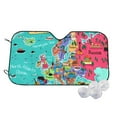 thumbnail image 1 of Kdxio Cartoon Map Of Europe Print Windshield Sun Shade,UV Rays and Sun Heat Protection,Sunshade for Car Windshield,Car Shade Front Windshield - Small, 1 of 6