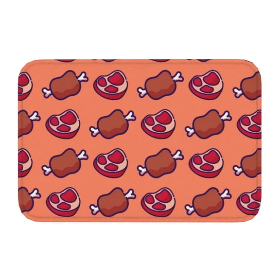 Kdxio Cartoon Meat,16" x 24", Non-Slip Front Door Mats,Outdoor Welcome Mat Washable
