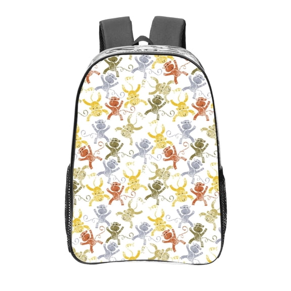 Kdxio Cartoon Monkey Clear Backpack, Transparent Bookbag for School for Women Men, Capacity Clear Bag for College, Travel