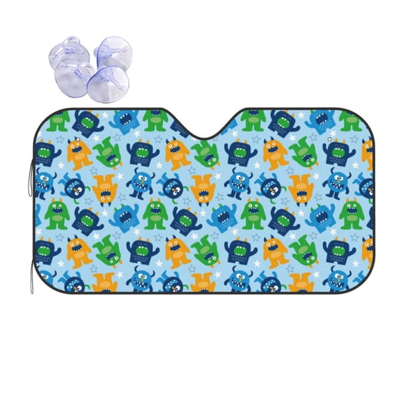 Kdxio Cartoon Monster Print Front Windshield Sun Shade,Folding Auto Sunshade for Car Truck SUV-Medium