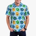 thumbnail image 1 of Kdxio Cartoon Monster Print Men's Short Sleeve Polo Shirt,Midweight Men's Shirt, 1 of 6