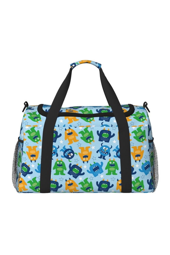 Cartoon Monster Travel Duffel Bag Gym Bag Weekender Travel Bag Gym Bag for Women &Men Airplane Travel Essentials for Flying