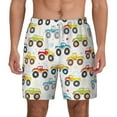 thumbnail image 1 of Kdxio Cartoon Monster Trucks Print Men'S Swim Trunks With Compression Liner 7 Inch Inseam Quick Dry Swim Shorts, 1 of 7
