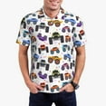 thumbnail image 1 of Kdxio Cartoon Monster Trucks1 Print Men's Short Sleeve Polo Shirt,Midweight Men's Shirt, 1 of 6