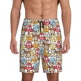 thumbnail image 1 of Kdxio Cartoon Owls 1 Print Mens Sleep Shorts Bottoms Soft Comfy Pajama Wear Pants with Drawstring Pockets, 1 of 5