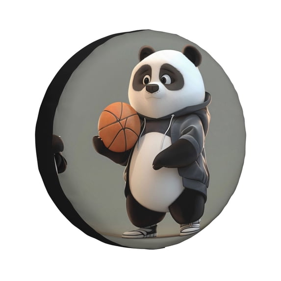 Kdxio Cartoon Pandas Basketball for Tire Cover Wheel Protectors Tyre Covers Weatherproof Wheel Covers Universal Fit for Trailer Rv SUV Truck Camper Travel Trailers 14 inch