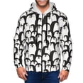 thumbnail image 1 of Kdxio Cartoon Penguin Print Men Hoodies Casual Hoodies for Men with Zip Pockets Full Zip Long Sleeve Sweatshirt Sports Hooded Jacket-Small, 1 of 5