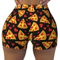 thumbnail image 1 of Kdxio Cartoon Pizza Print Workout Shorts for Women Seamless Soft Smooth Gym Yoga Scrunch Active Shorts, 1 of 9
