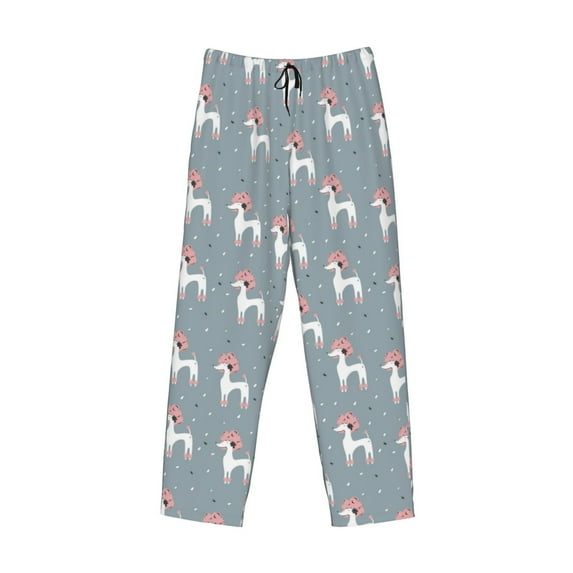 Kdxio Cartoon Poodle Dog Print Men's Sleep Pajama Pant Lounge Pants with Pockets