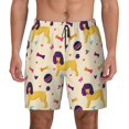 thumbnail image 1 of Kdxio Cartoon Poodle Dog Print Men's Swim Trunks with Compression Liner 7 Inch Inseam Quick Dry Swim Shorts, 1 of 7