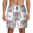 thumbnail image 1 of Kdxio Cartoon Poodle Dog Print Men's Swim Trunks with Compression Liner 7 Inch Inseam Quick Dry Swim Shorts, 1 of 7