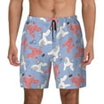 thumbnail image 1 of Kdxio Cartoon Poodle Dog Print Men's Swim Trunks with Compression Liner 7 Inch Inseam Quick Dry Swim Shorts, 1 of 7