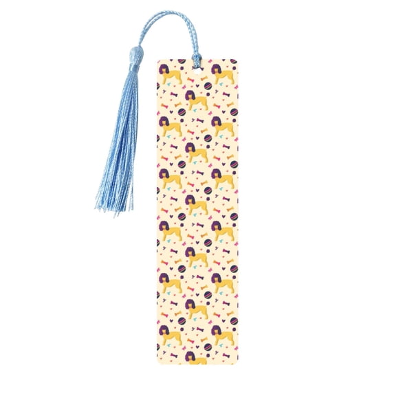 Kdxio Cartoon Poodle Dog Print Metal Tassel Bookmarks,Perfect Gift for Art Lovers and Bookworms Metal Bookmarks for Women
