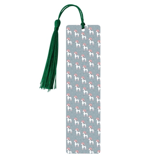 Kdxio Cartoon Poodle Dog Print Metal Tassel Bookmarks,Perfect Gift for Art Lovers and Bookworms Metal Bookmarks for Women