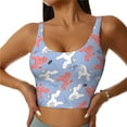 thumbnail image 1 of Kdxio Cartoon Poodle Dog Print Workout Crop Tank Top for Women Racerback Yoga Tank Tops Athletic Sports Shirts Exercise Undershirts, 1 of 9