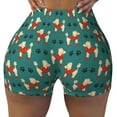 thumbnail image 1 of Kdxio Cartoon Poodle Dog Print Workout Shorts for Women Seamless Soft Smooth Gym Yoga Scrunch Active Shorts, 1 of 9