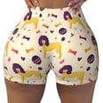 thumbnail image 1 of Kdxio Cartoon Poodle Dog Print Workout Shorts for Women Seamless Soft Smooth Gym Yoga Scrunch Active Shorts, 1 of 9
