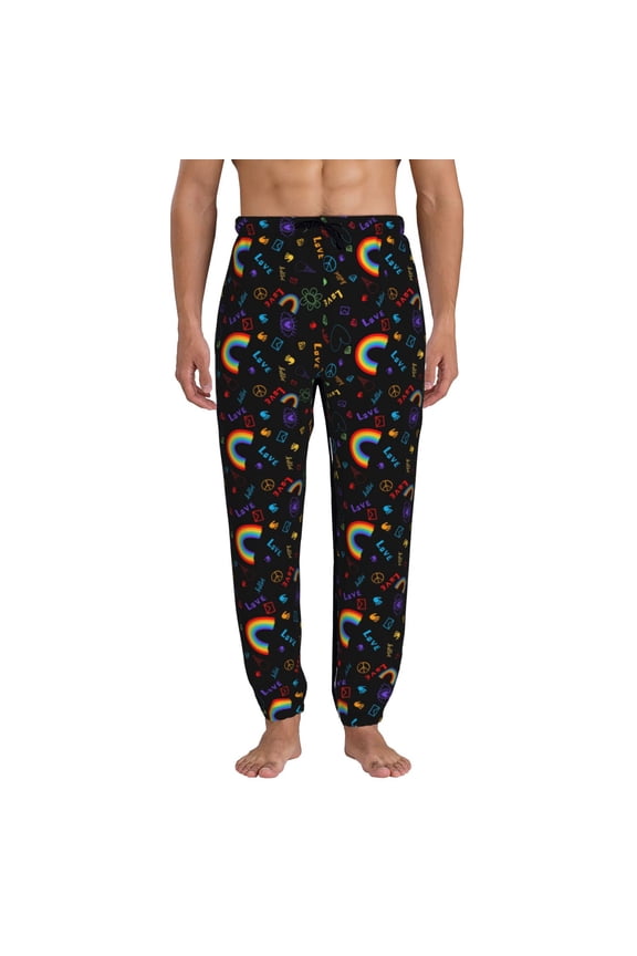 Cartoon Pride Lgbt Pattern Joggers,Sweatpants for Men with Pockets-Medium